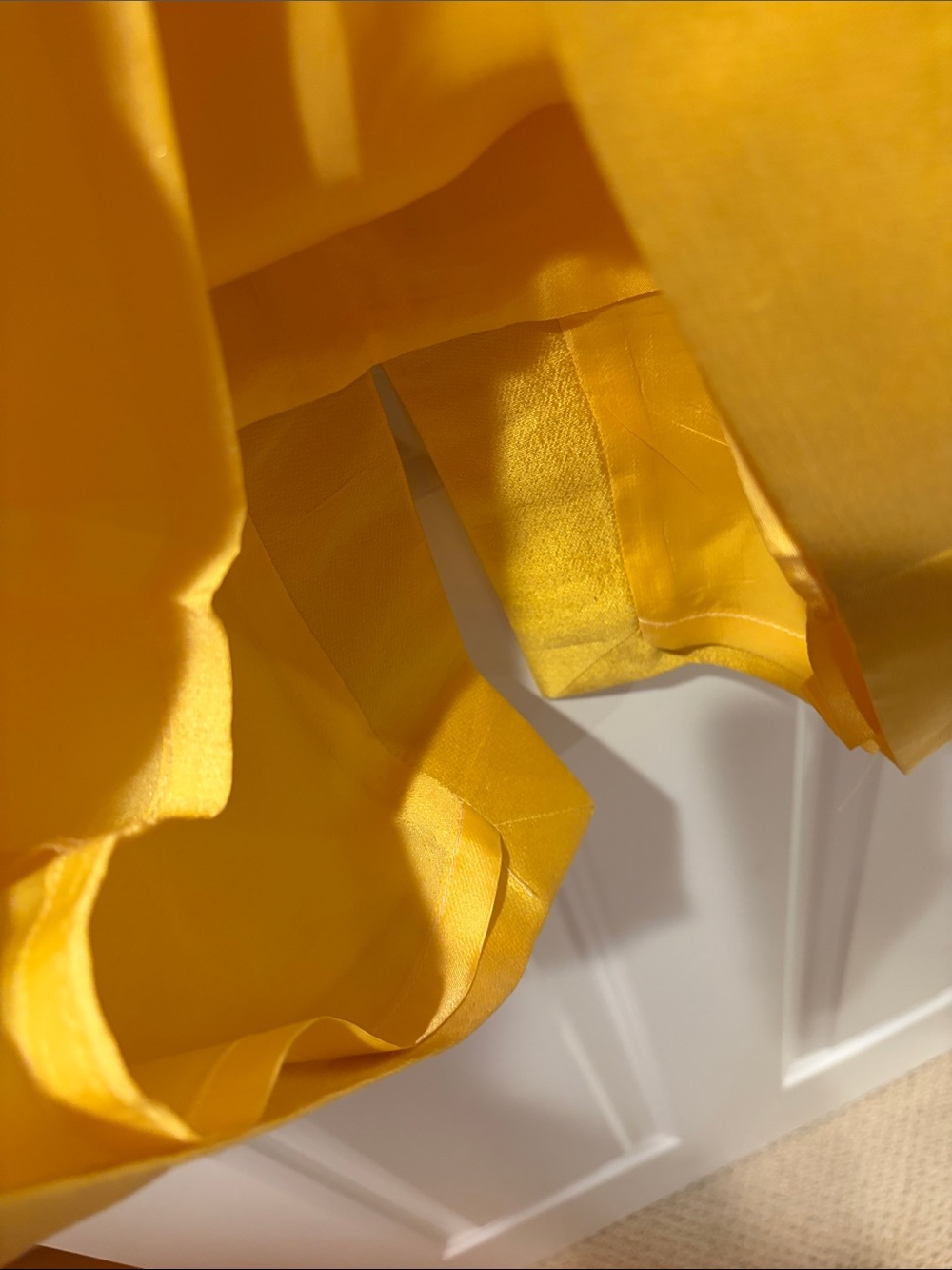 cocktail dress Barneys NewYork Italy yellow silk cotton size 40 8 sheath lined - Picture 5 of 7
